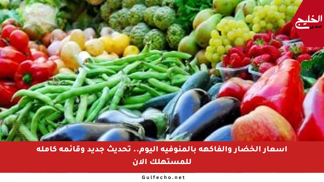 أسعار الخضار والفاكهة بالمنوفية اليوم.. تحديث جديد وقائمة كاملة للمستهلك الآن